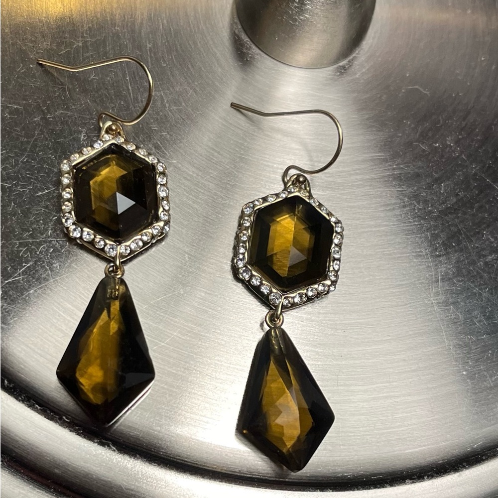 Alexis Bittar Havisham Hexagon Citrine Dangle Earrings